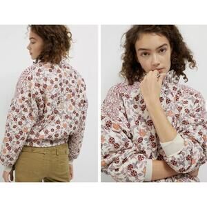 Anthropologie Saturday Sunday Boho Pink Bomber Jacket sz Large